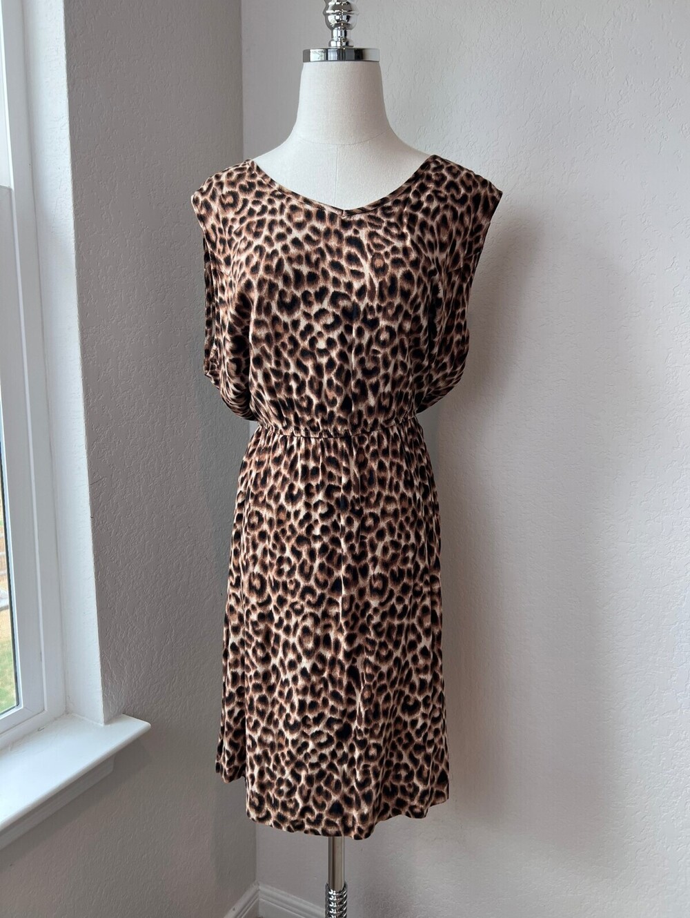 Lucky Brand Sleeveless Tie Waist Animal Print Leopard Dress size XL